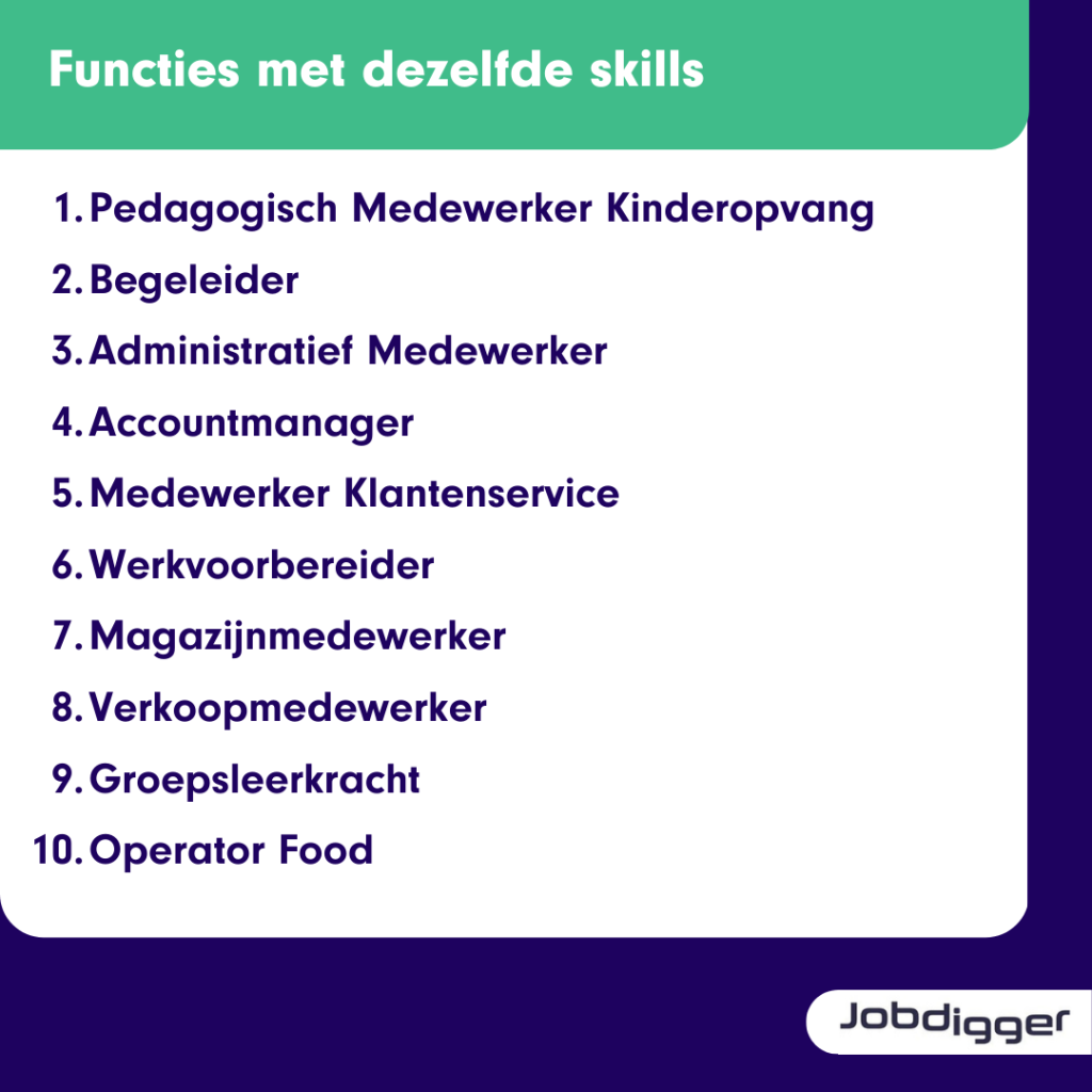 functies met dezelfde skills als de pedagogisch medewerker kinderopvang